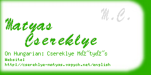 matyas csereklye business card